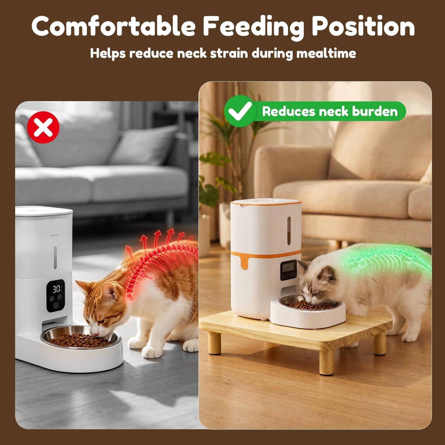 Elevate Your Pet’s Dining Experience with a Natural Pine Wood Feeder Stand view 3