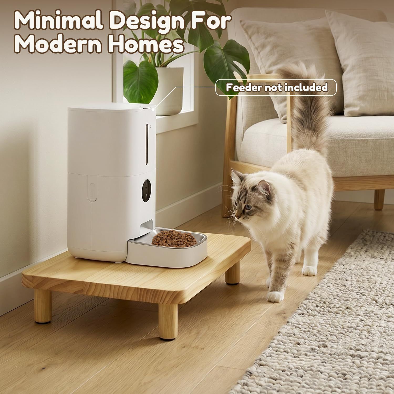 Elevate Your Pet’s Dining Experience with a Natural Pine Wood Feeder Stand view 4