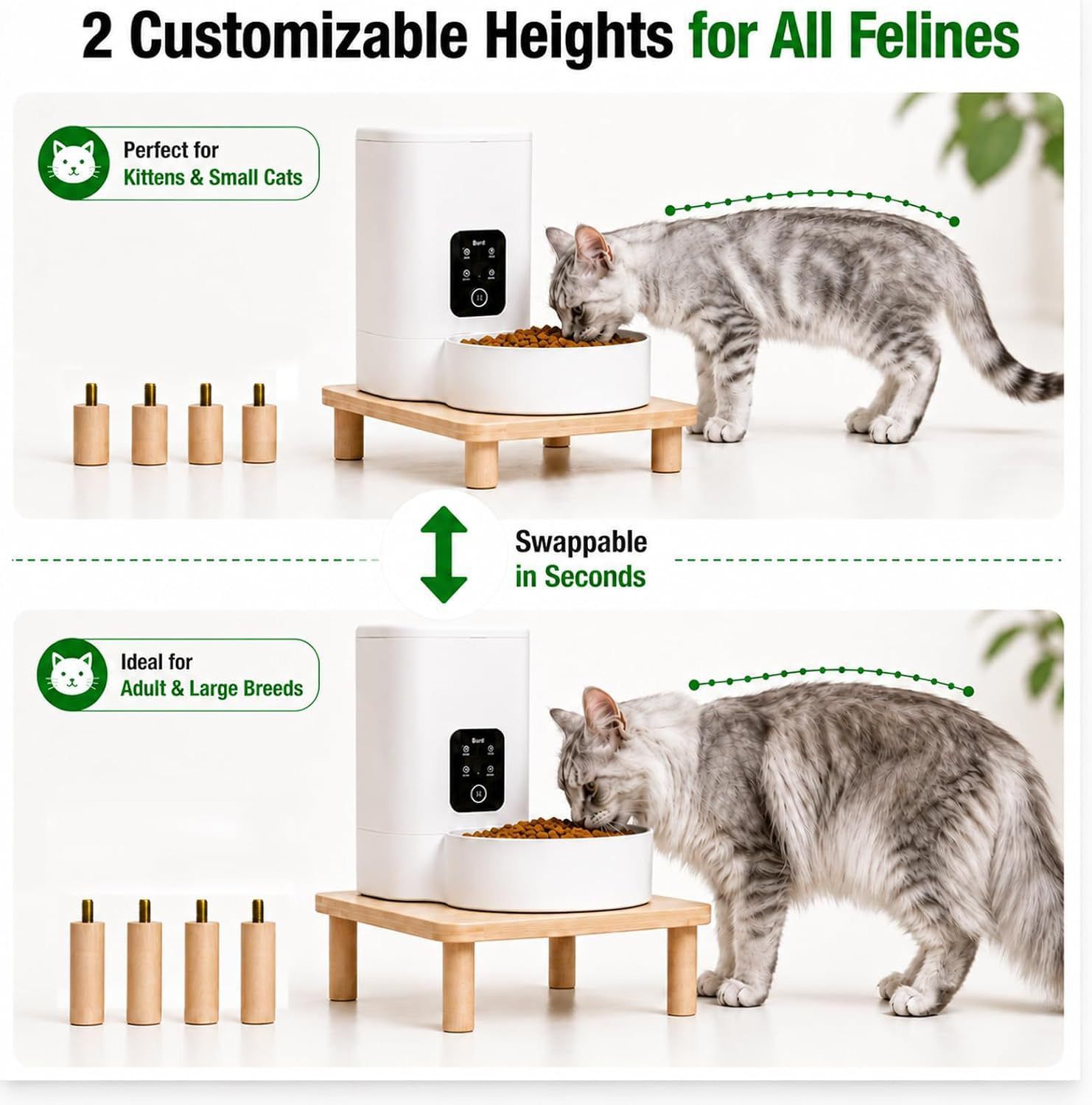 Elevate Your Pet’s Dining Experience with a Natural Pine Wood Feeder Stand view 7