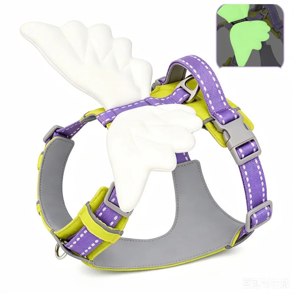 Adorable Angel Wings Dog Harness with Glowing 3D Luminous Design — image 1