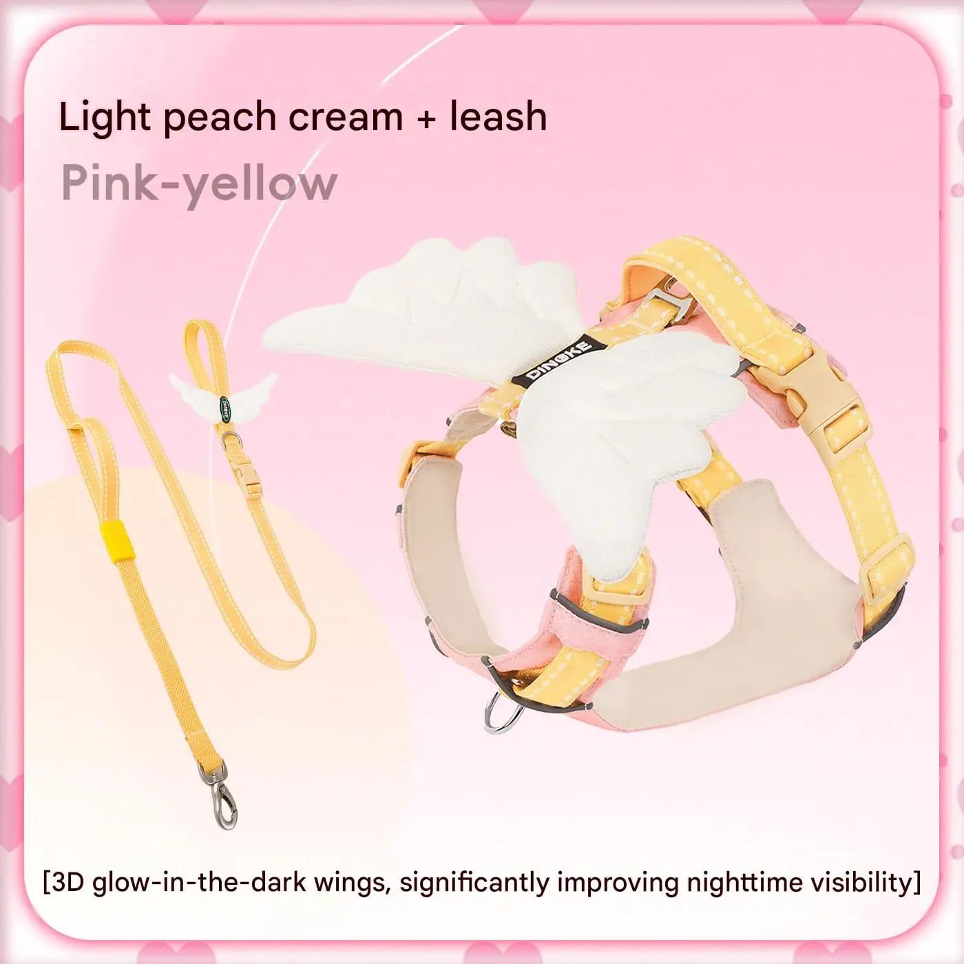 Adorable Angel Wings Dog Harness with Glowing 3D Luminous Design — image 1