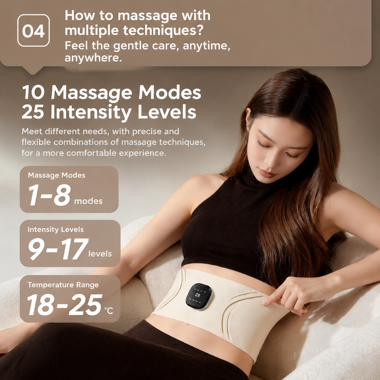 EMS Red Light Pulse Massage Belt with Heat view 12