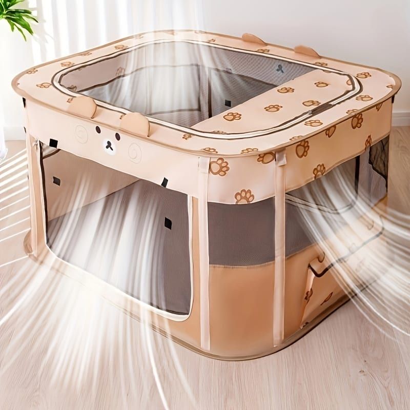 Foldable Pet Playpen with Zippered Top view 6