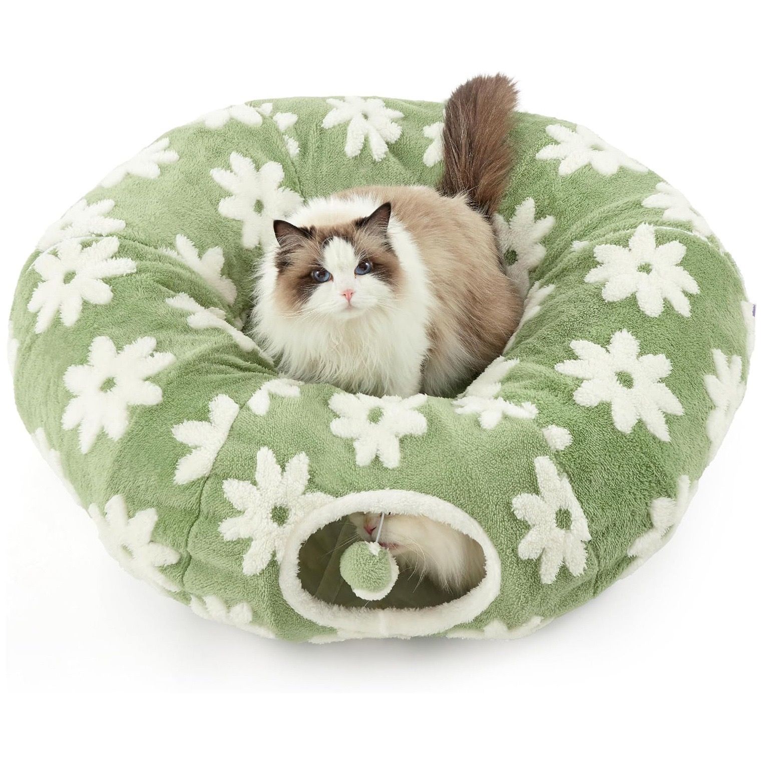 2-in-1 Plush Donut Cat Tunnel Bed view 7