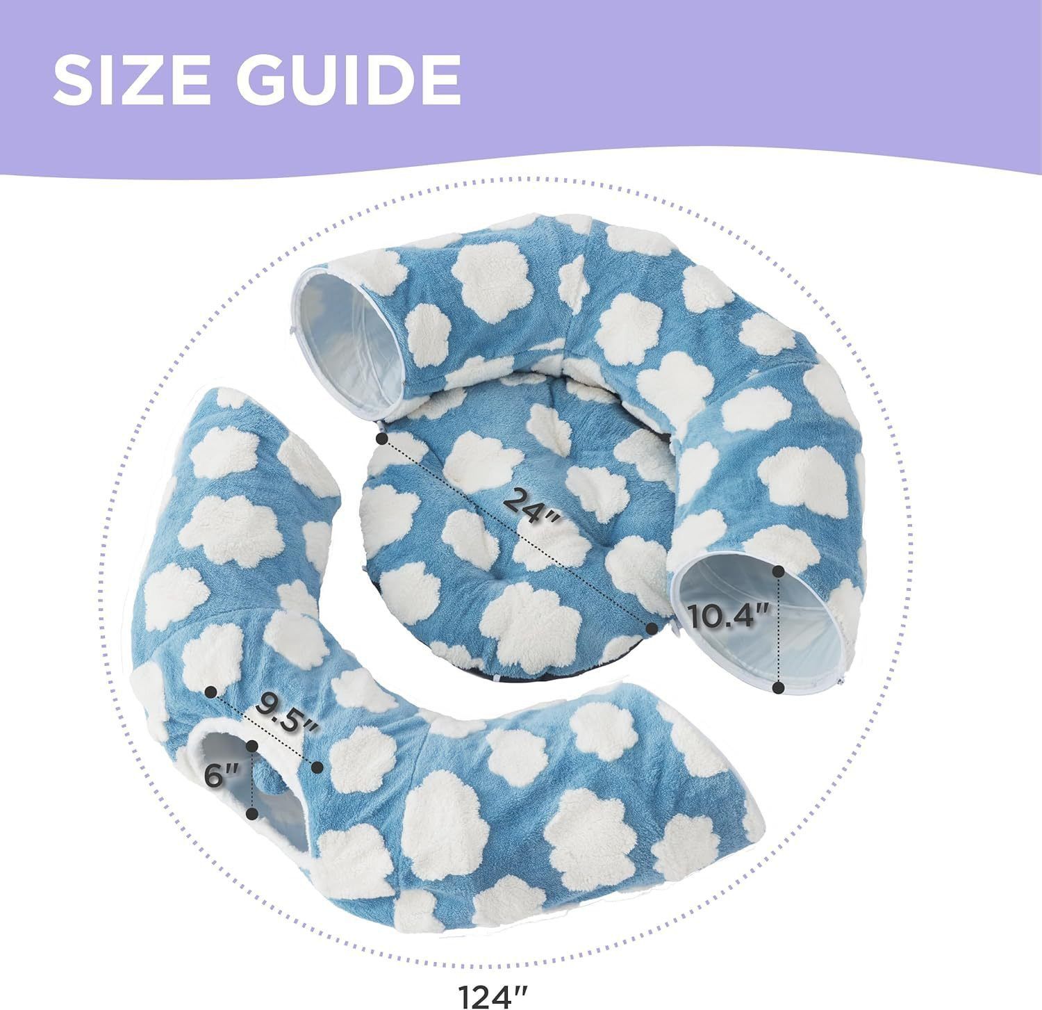 2-in-1 Plush Donut Cat Tunnel Bed view 9