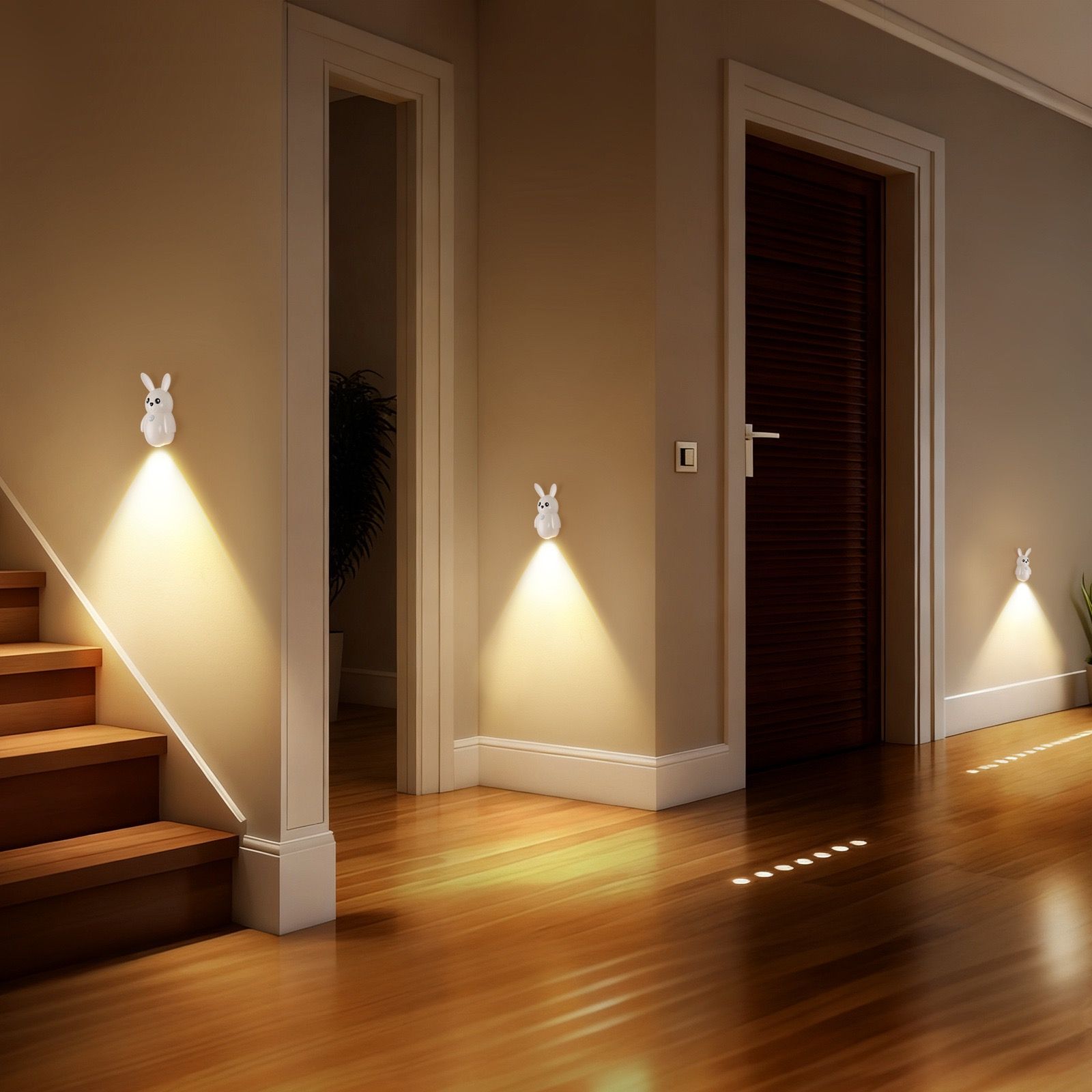Adorable bunny-shaped motion sensor wall light with magnetic mounting view 9