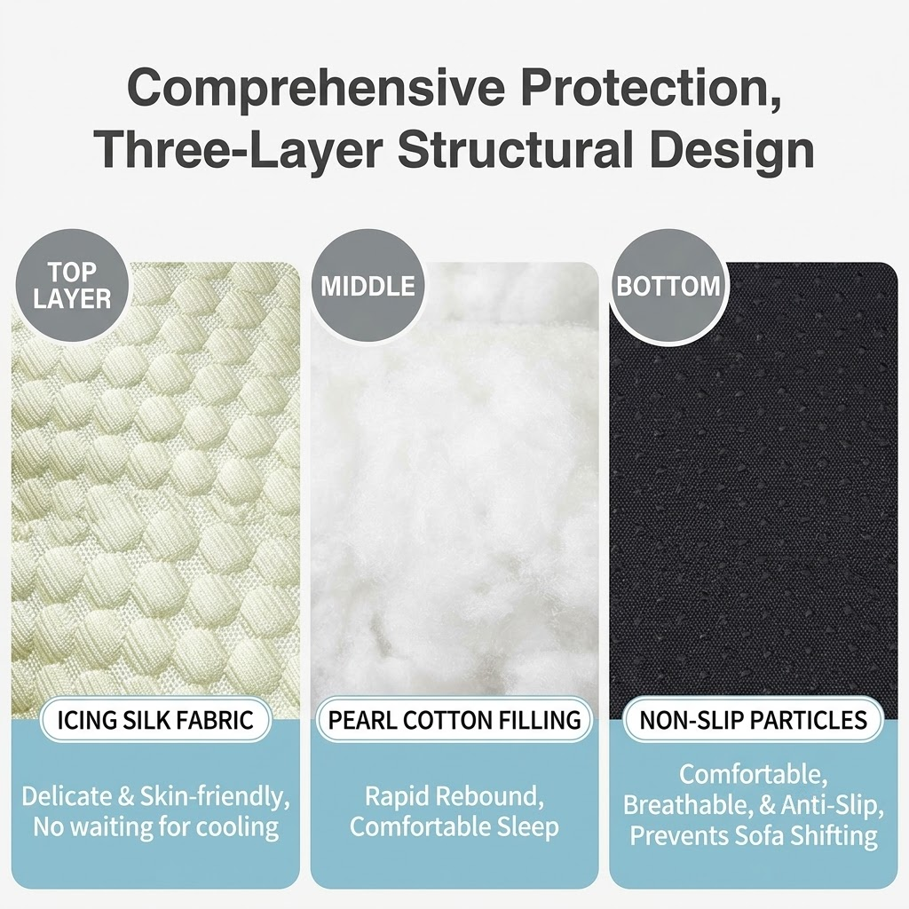 Cooling Ice Silk Pet Sofa Bed with 5D Massage Particles and Removable Washable view 11