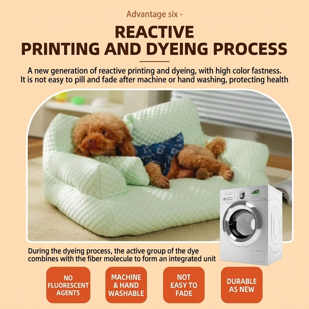 Cooling Ice Silk Pet Sofa Bed with 5D Massage Particles and Removable Washable view 10