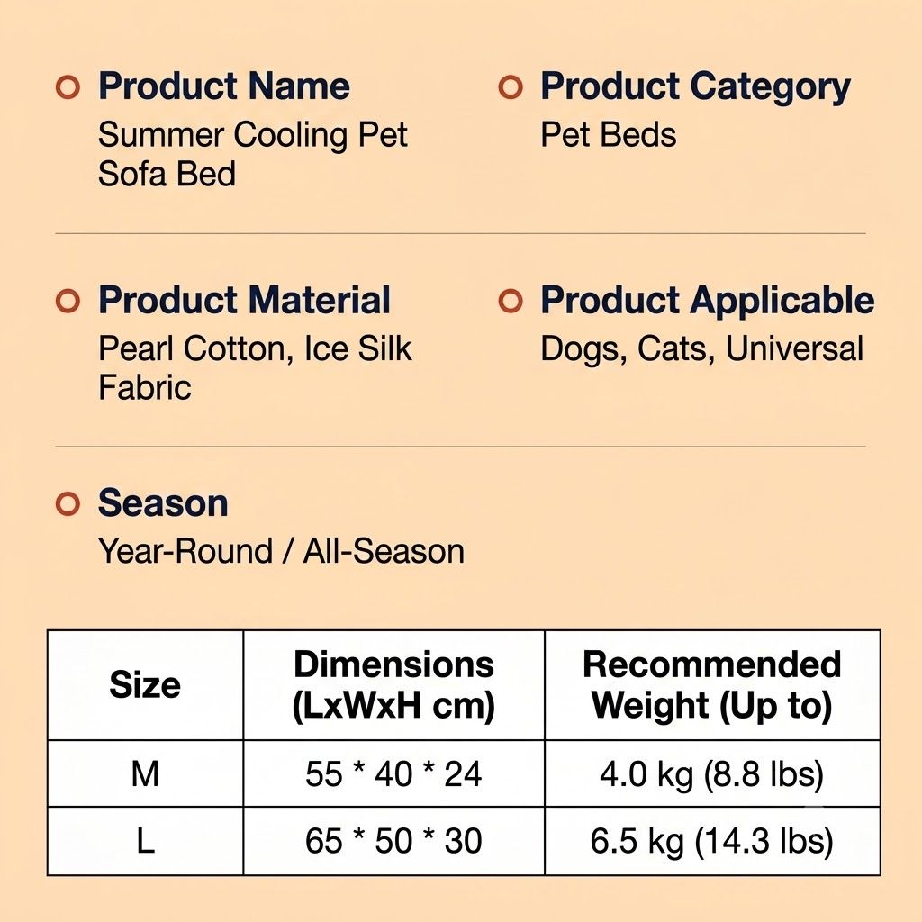 Cooling Ice Silk Pet Sofa Bed with 5D Massage Particles and Removable Washable view 2