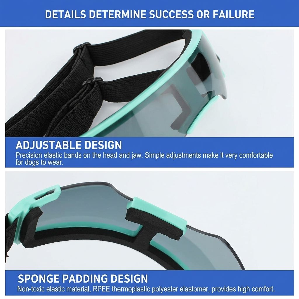 Pet Sunglasses for Small to Medium Dogs UV Protection Windproof Dog Goggles view 3