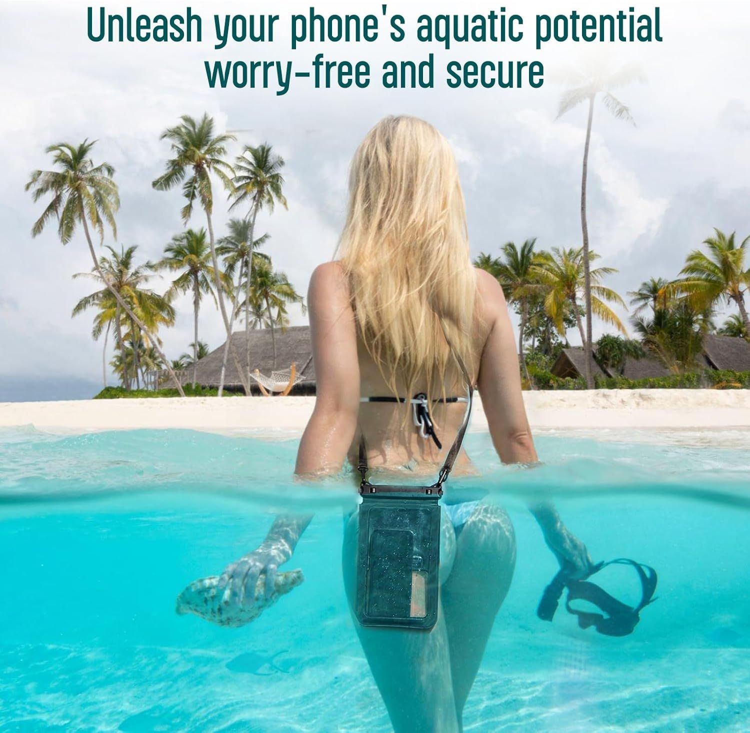 Waterproof Phone Pouch Dual Compartment IPX8 Floating Dry Bag with Adjustable view 5