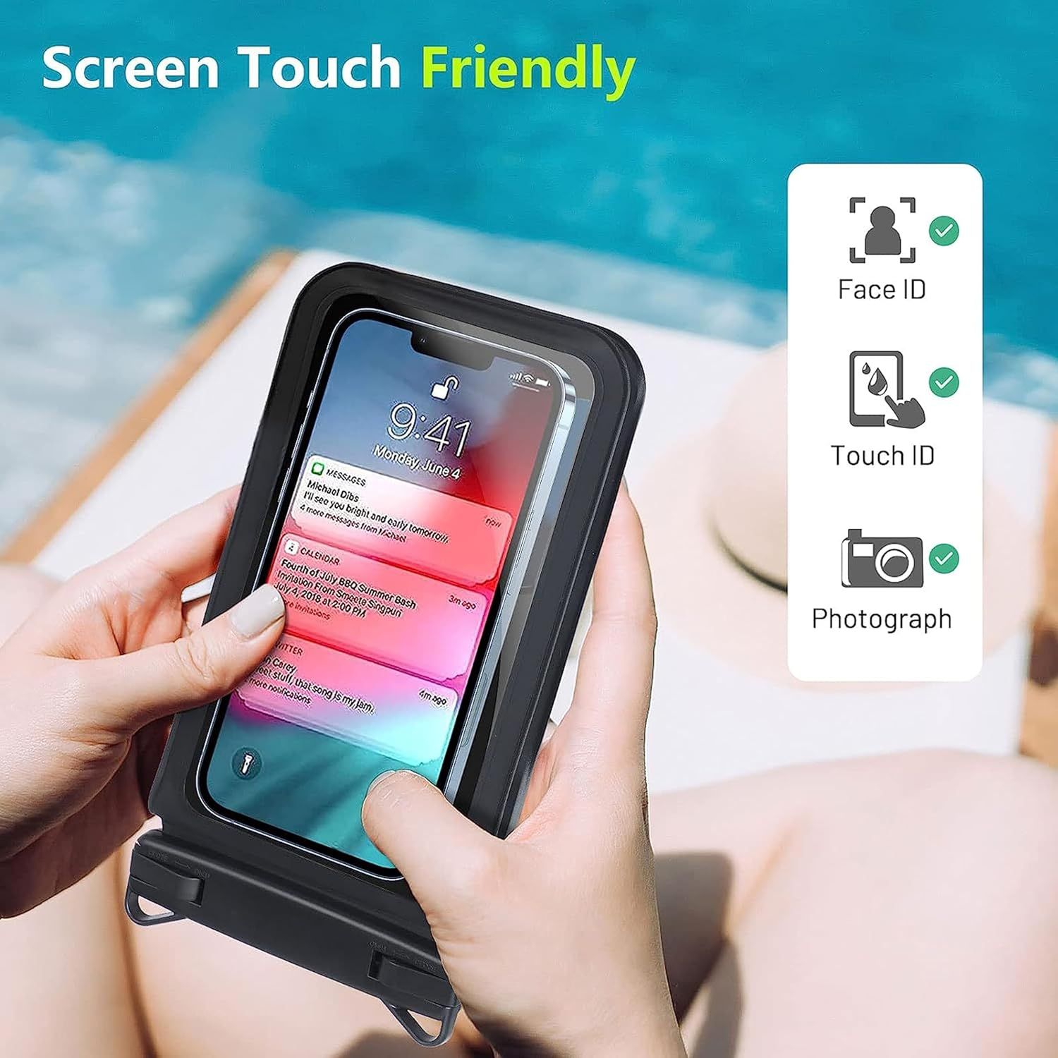 Waterproof Phone Pouch Dual Compartment IPX8 Floating Dry Bag with Adjustable view 7