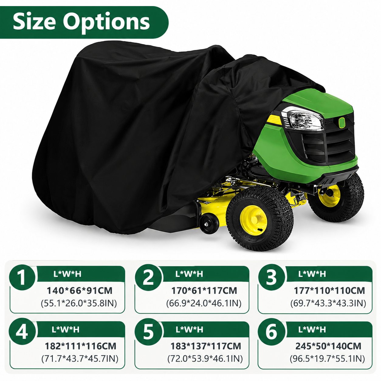 Riding Lawn Mower Cover Heavy Duty Waterproof Outdoor Protection for Garden view 2