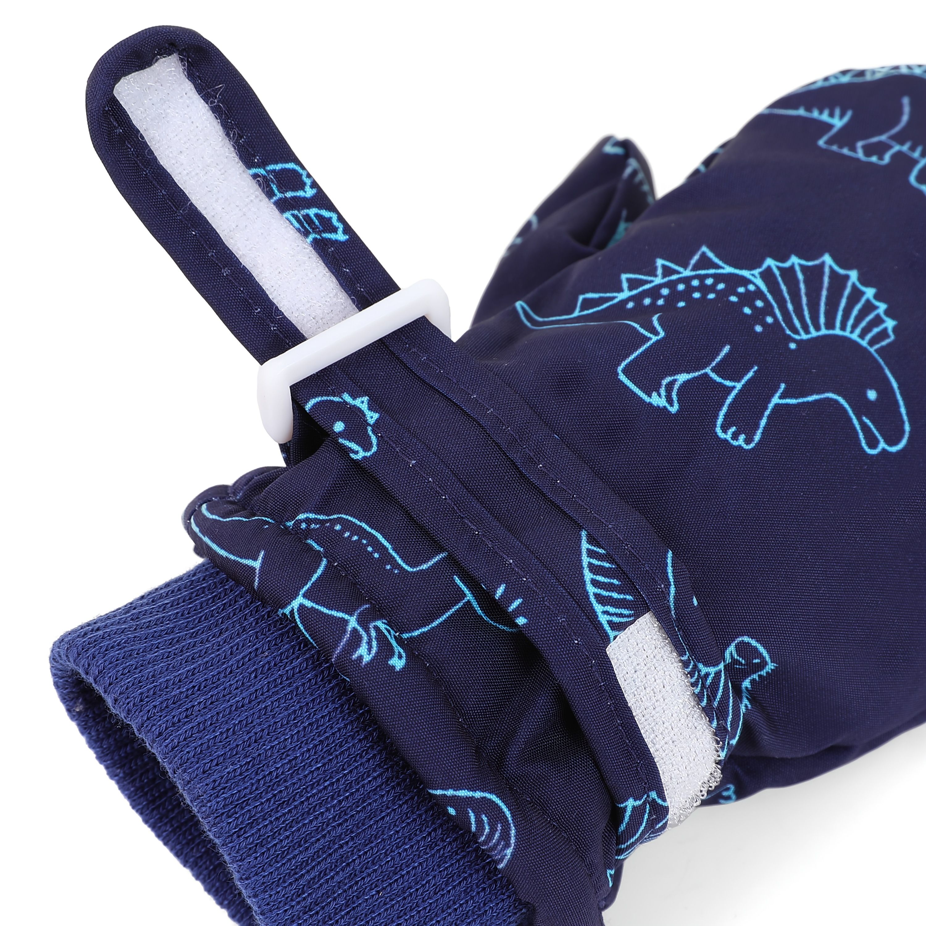Kids' Dinosaur Patterned Warm Ski Mittens with Waterproof Shell view 6