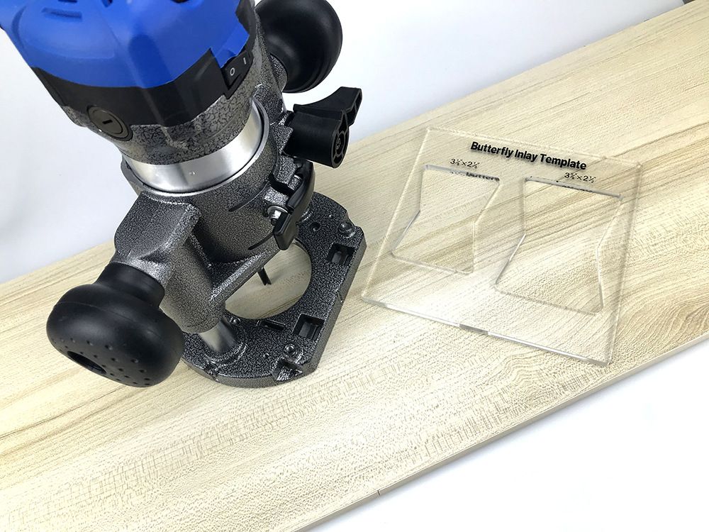Transparent Acrylic Butterfly Inlay Template Router Jig for Woodworking view 5
