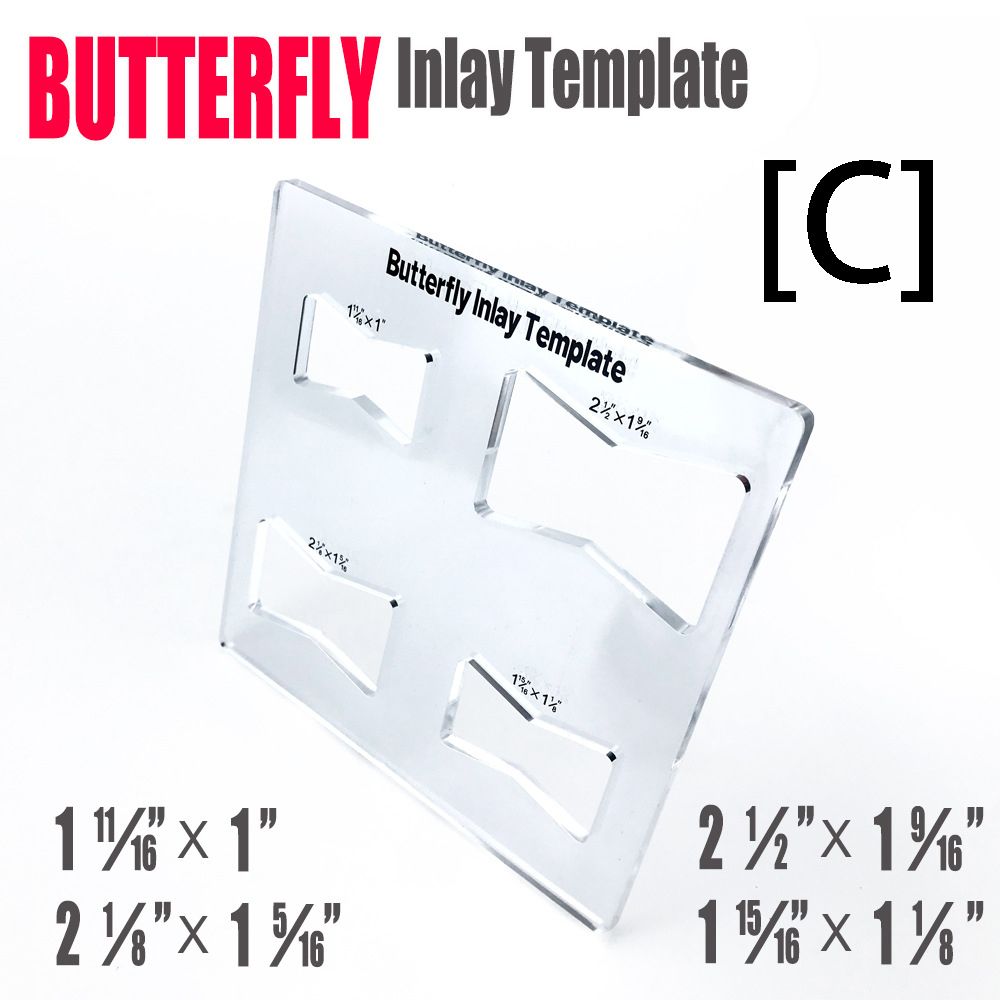 Transparent Acrylic Butterfly Inlay Template Router Jig for Woodworking view 11