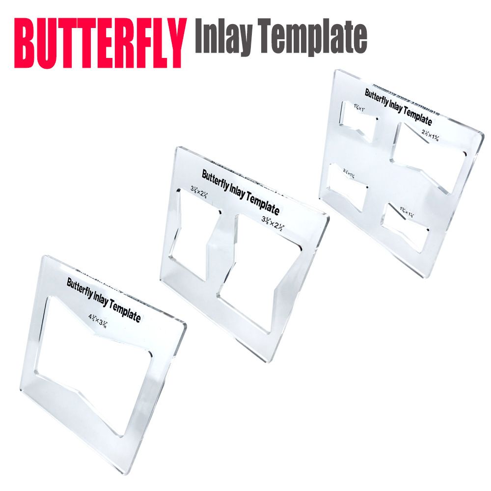 Transparent Acrylic Butterfly Inlay Template Router Jig for Woodworking view 9