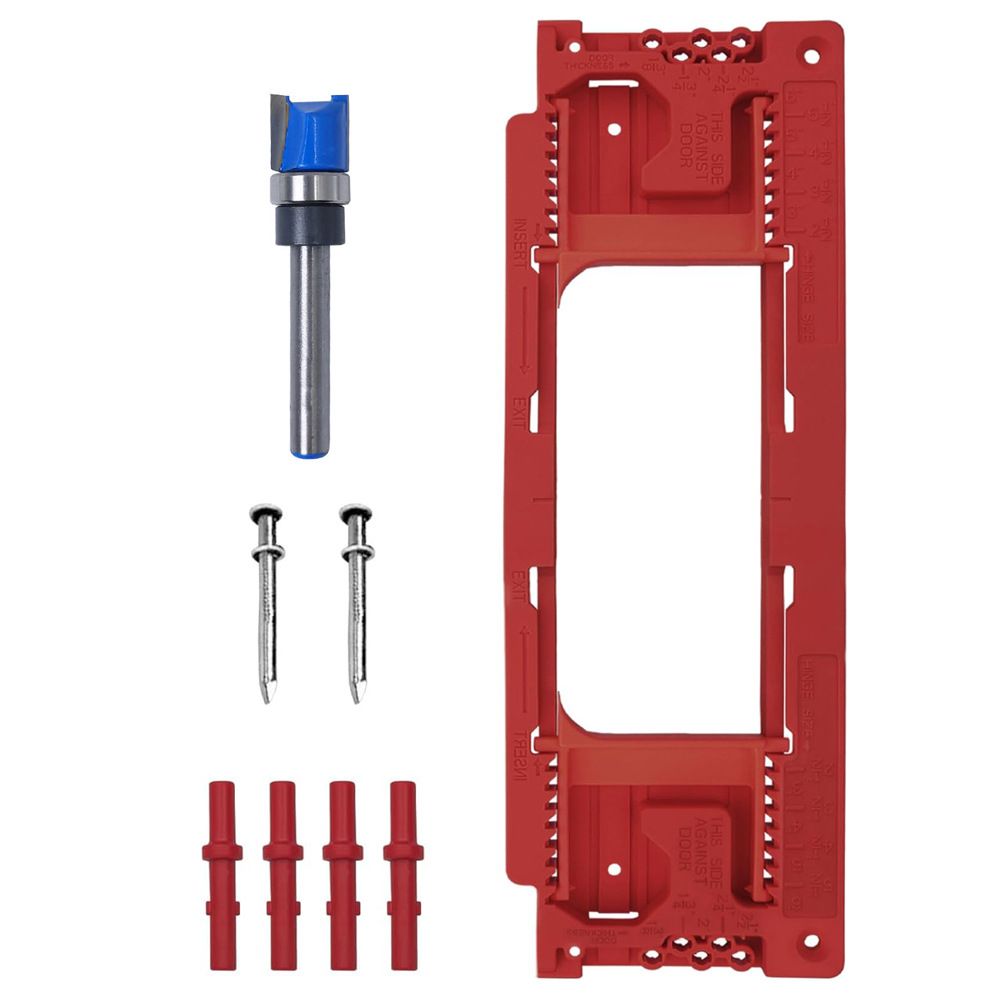 Adjustable Door Hinge Routing Template Jig Kit with Alloy Trimming Bit and view 11