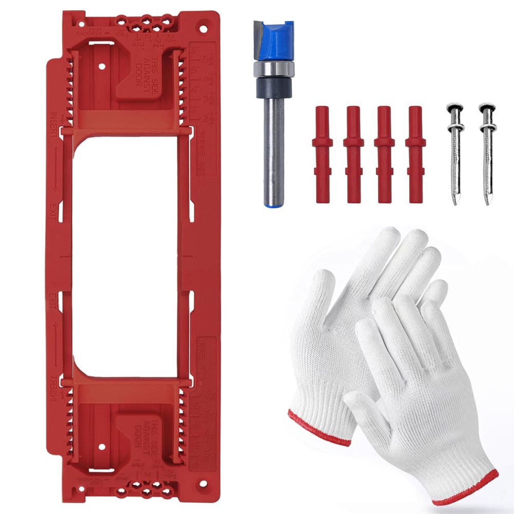 Adjustable Door Hinge Routing Template Jig Kit with Alloy Trimming Bit and view 9