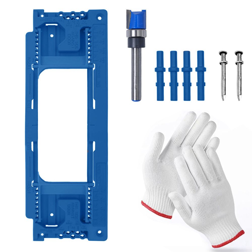 Adjustable Door Hinge Routing Template Jig Kit with Alloy Trimming Bit and view 11