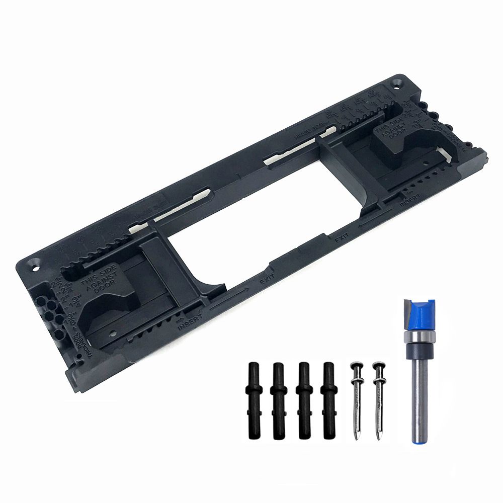 Adjustable Door Hinge Routing Template Jig Kit with Alloy Trimming Bit and view 13
