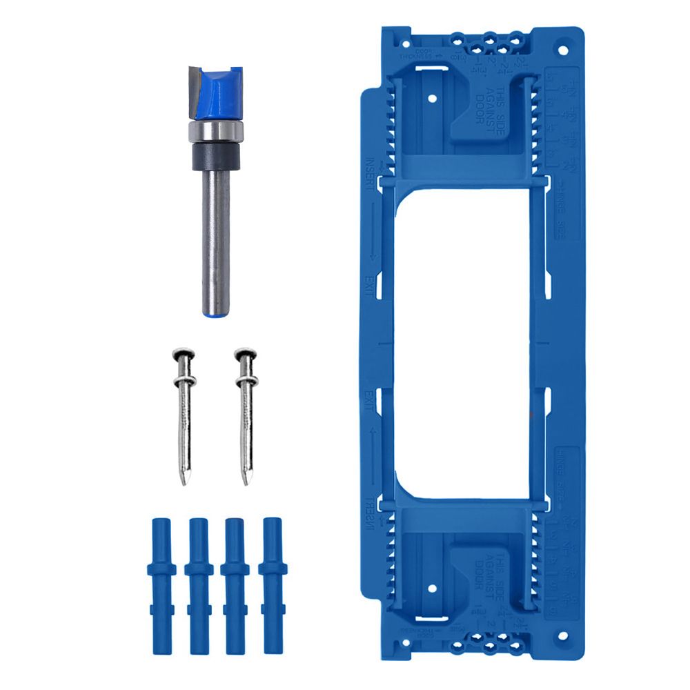 Adjustable Door Hinge Routing Template Jig Kit with Alloy Trimming Bit and view 14