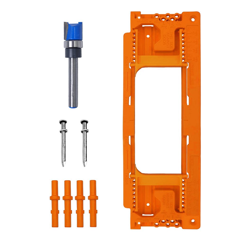 Adjustable Door Hinge Routing Template Jig Kit with Alloy Trimming Bit and view 11