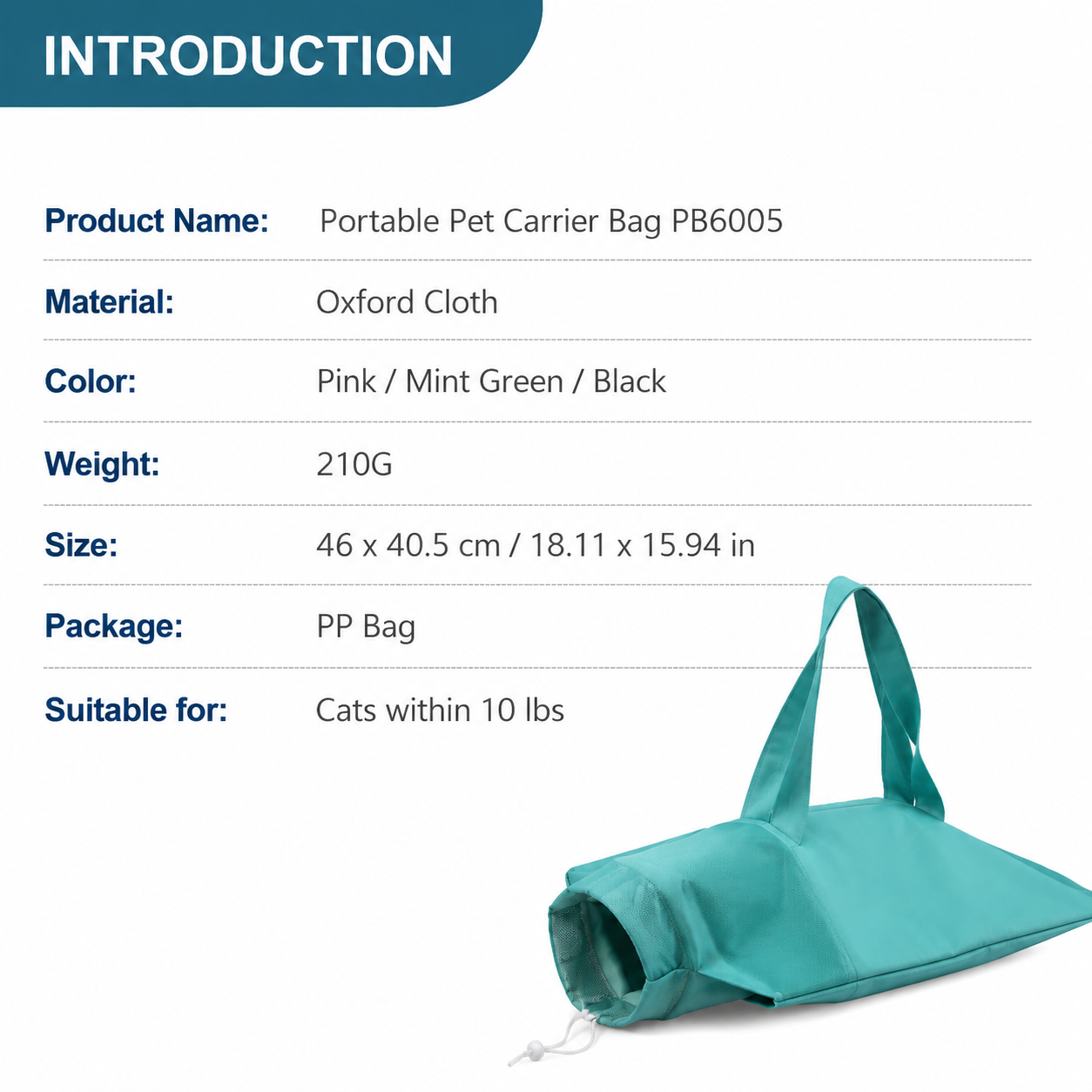 Portable Cat Carrier Bag for Travel view 2
