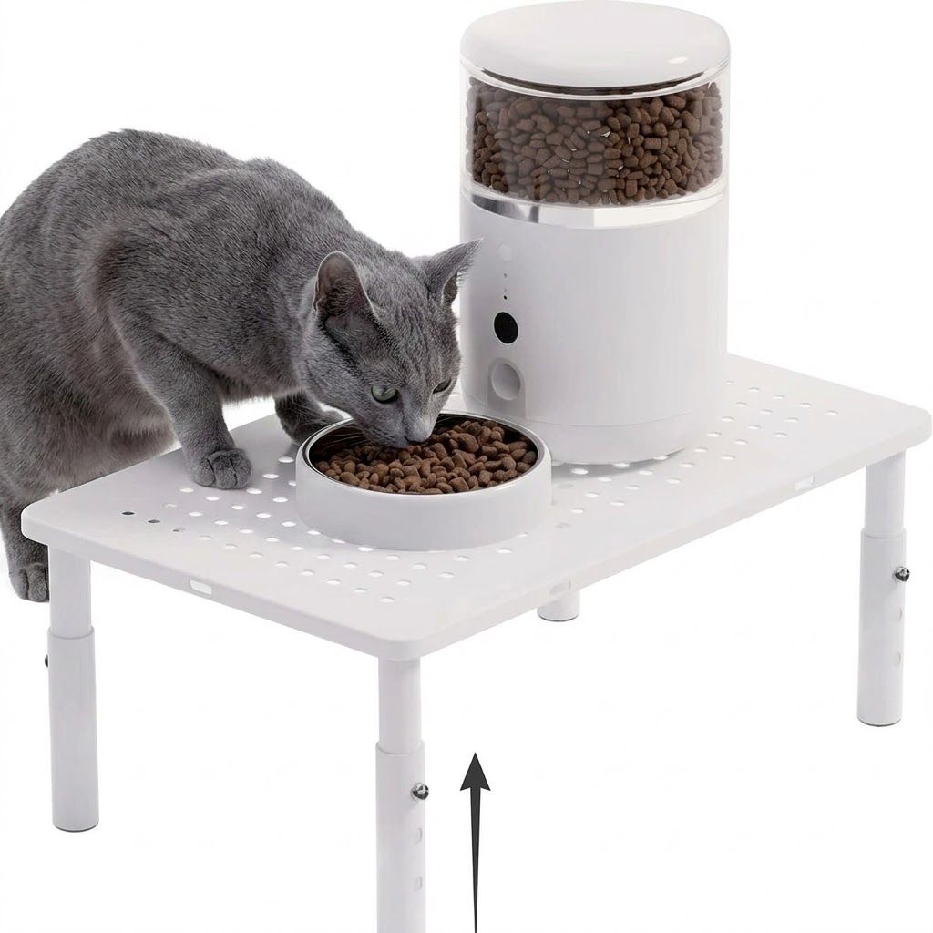 Adjustable Pet Feeder Stand for Cats and Small Dogs – Elevated Raised Bowl