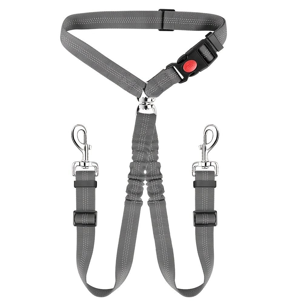 Dual-Head Pet Car Seat Belt with 360° Swivel Tangle-Free Leash for Two Dogs view 11