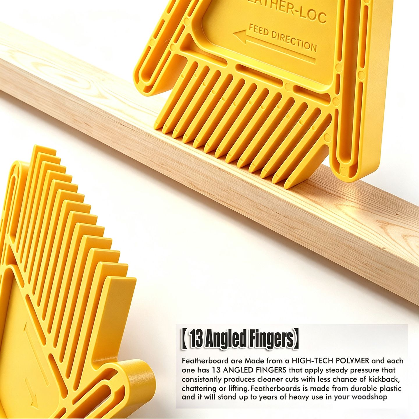Woodworking Featherboard with 13 Angled Teeth for Table Saw Router Table Band view 6