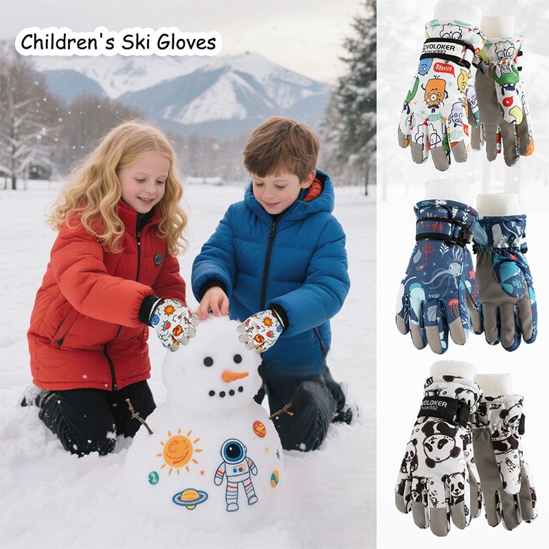 Waterproof Winter Snow Gloves for Kids with Touchscreen view 3