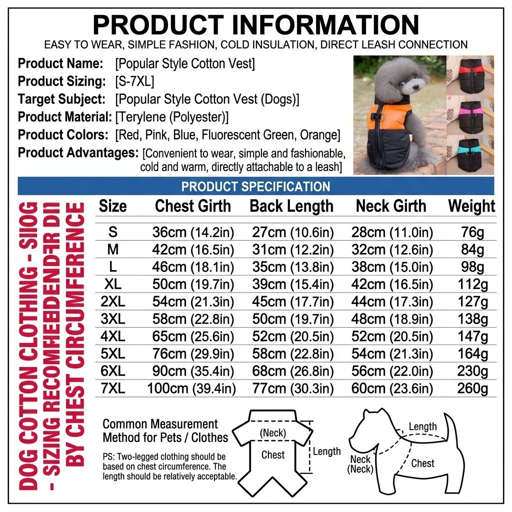 Winter Dog Ski Jacket with Waterproof and Windproof Polyester Shell view 4