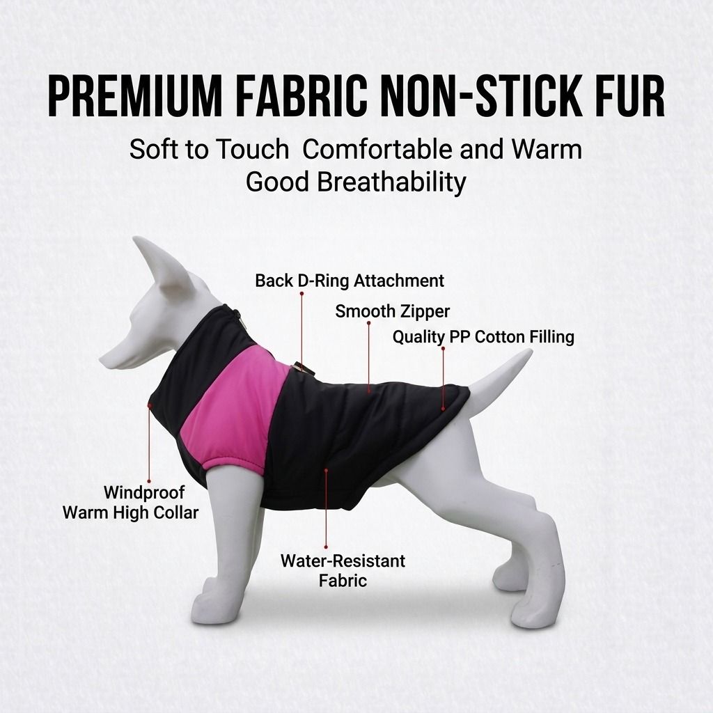 Winter Dog Ski Jacket with Waterproof and Windproof Polyester Shell view 6