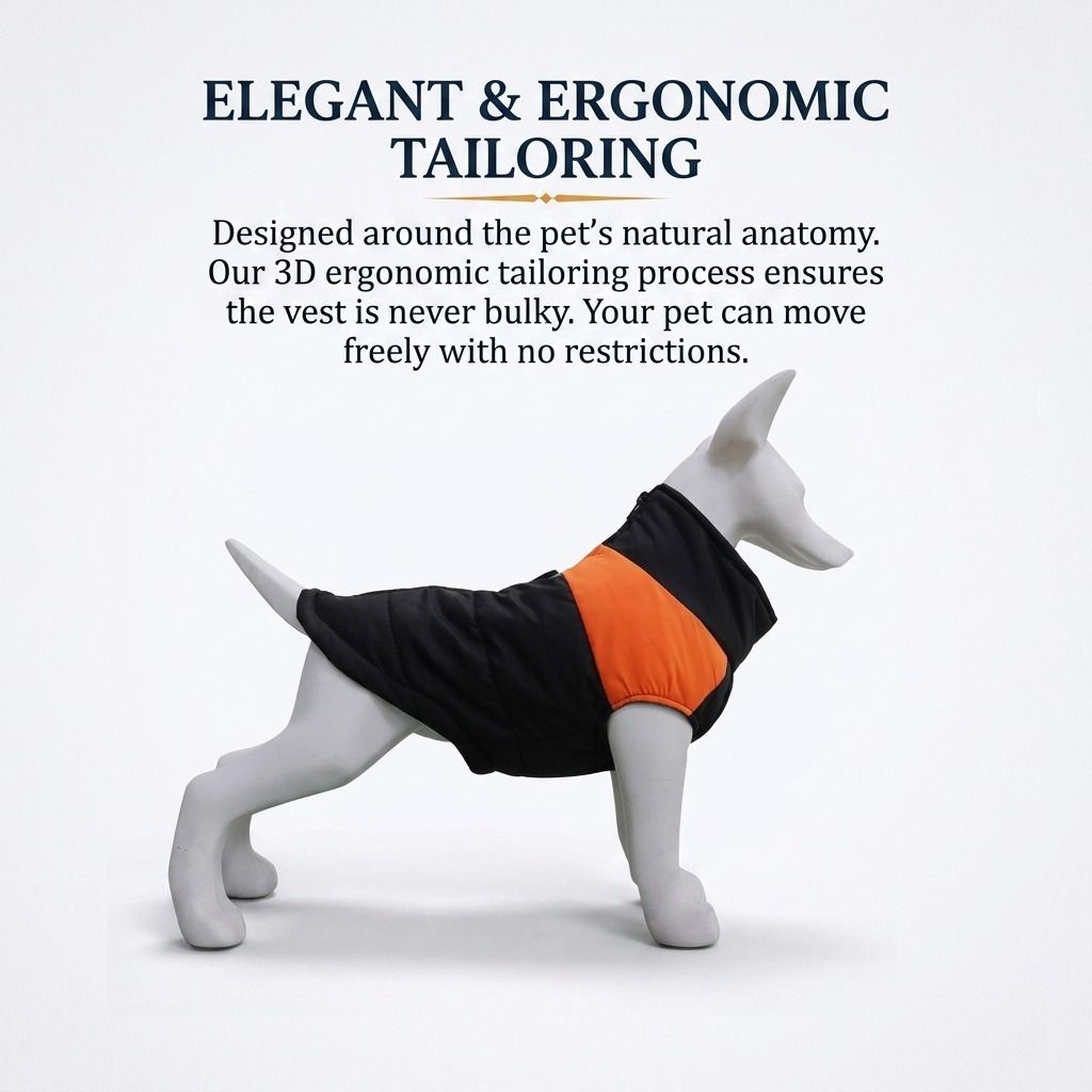 Winter Dog Ski Jacket with Waterproof and Windproof Polyester Shell view 7