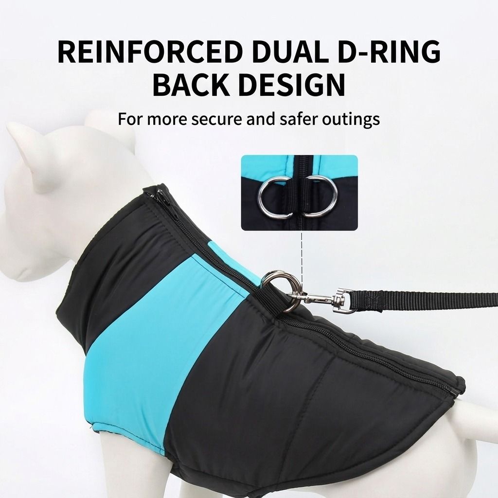 Winter Dog Ski Jacket with Waterproof and Windproof Polyester Shell view 5