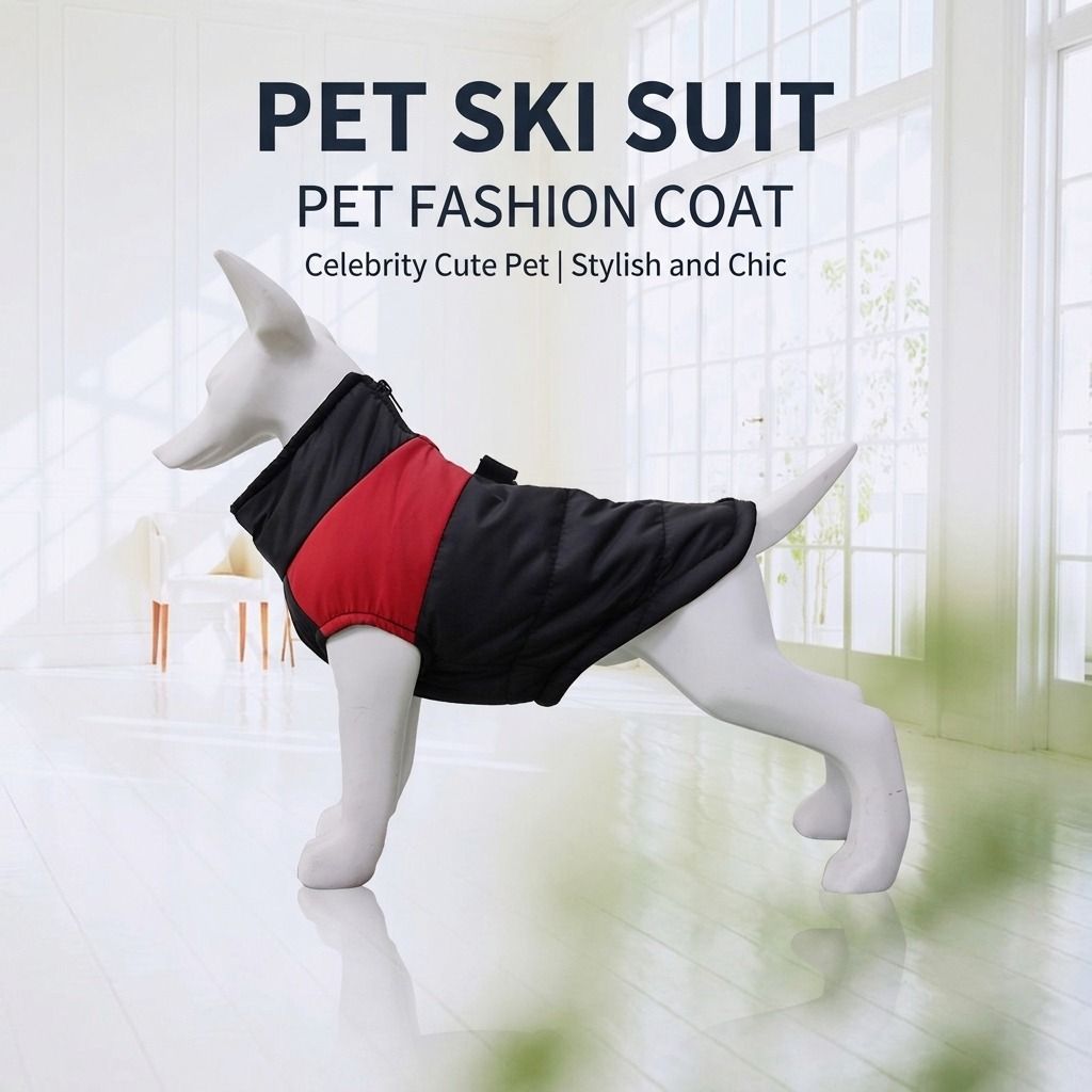 Winter Dog Ski Jacket with Waterproof and Windproof Polyester Shell view 2