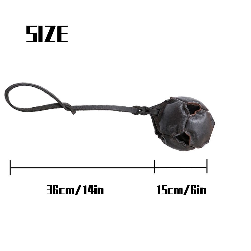 Interactive Leather Chew Ball for Dogs with Durable Rope Handle – Ideal for view 2