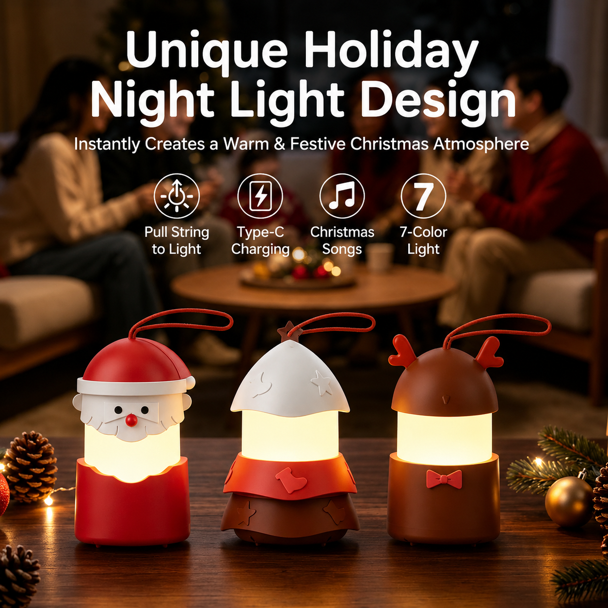 Christmas Music LED Night Light Lantern view 4