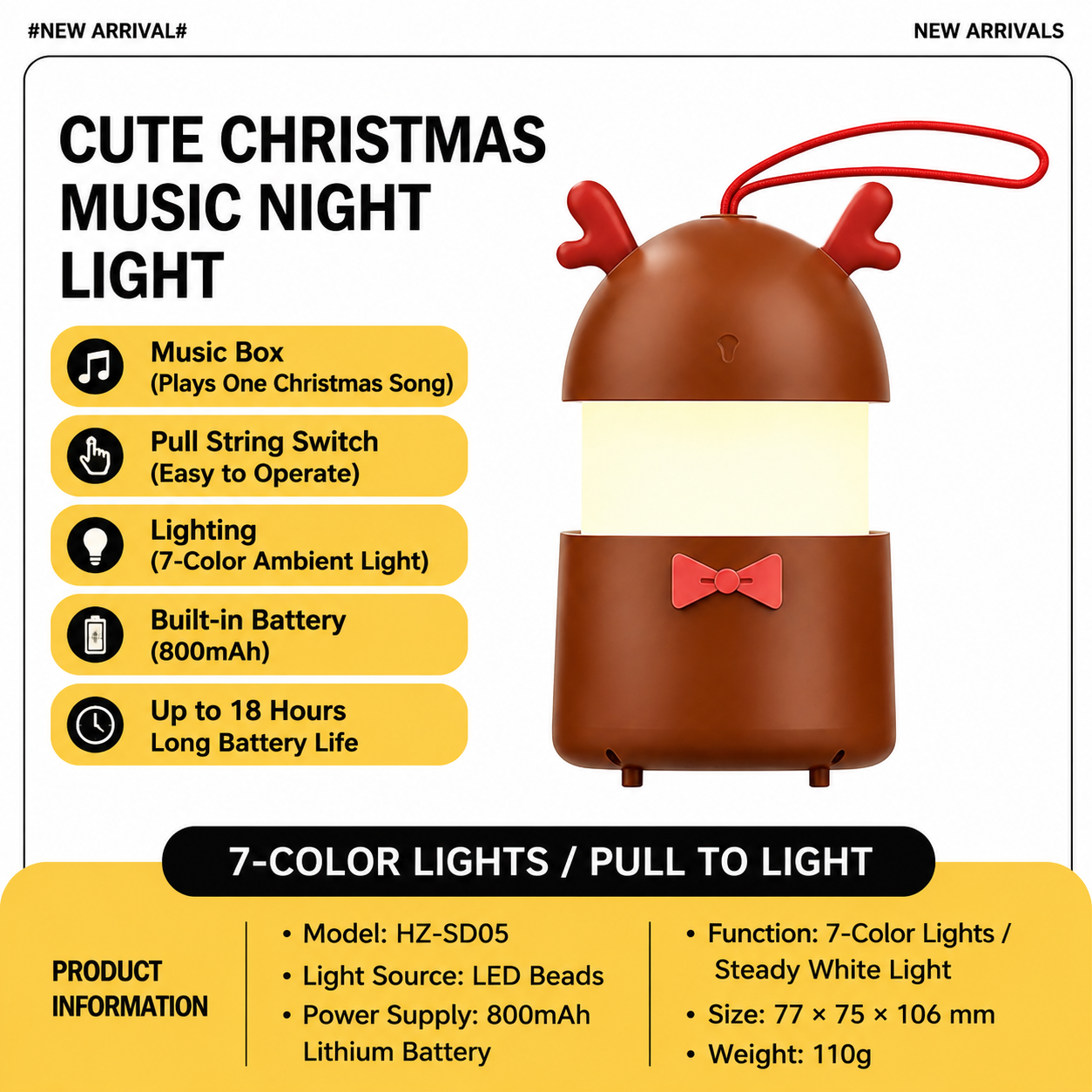 Christmas Music LED Night Light Lantern view 10