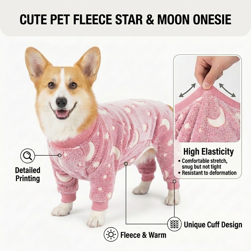Cozy Winter Pet Fleece Four-Legged Bodysuit view 2