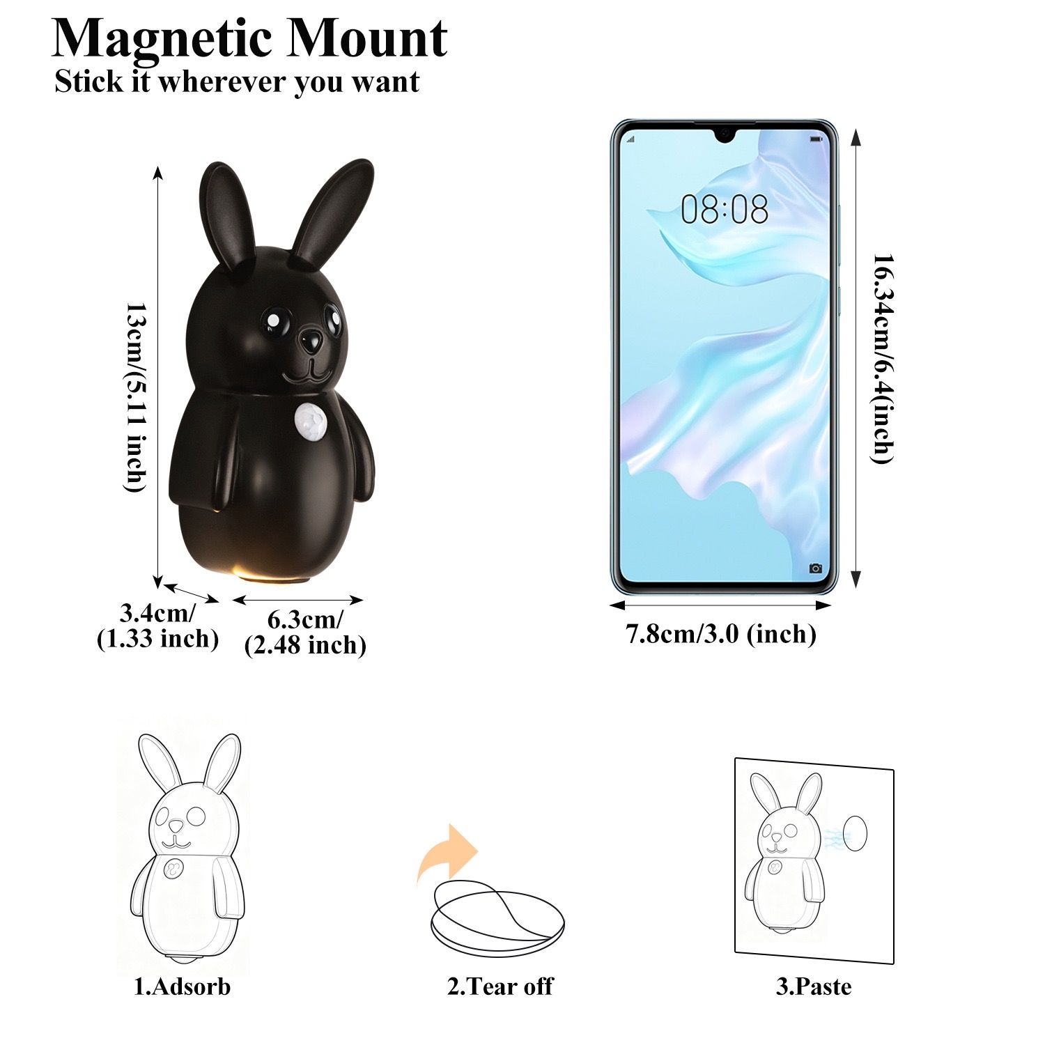 Adorable Bunny Night Light with Motion Sensor view 2