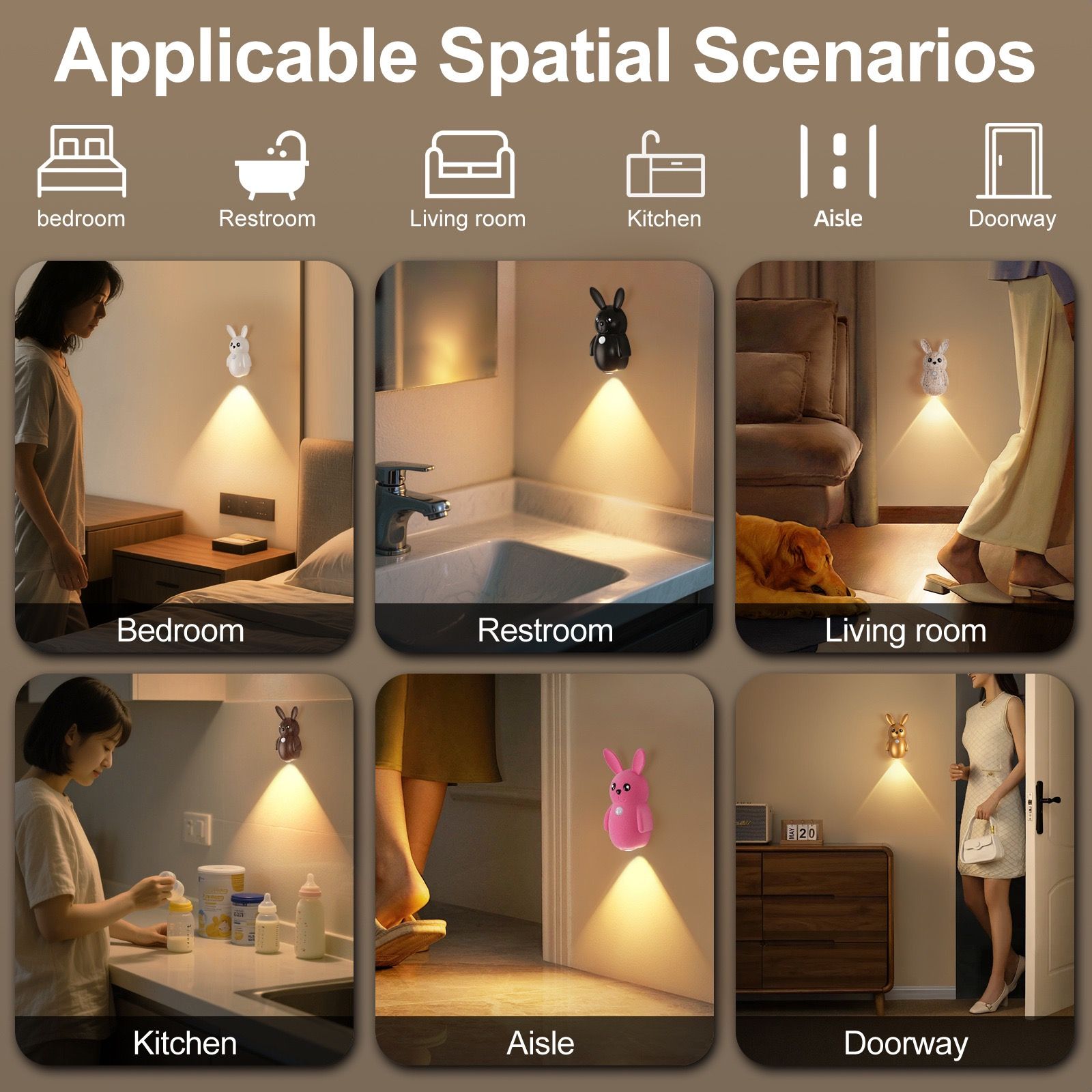 Adorable Bunny Night Light with Motion Sensor view 8