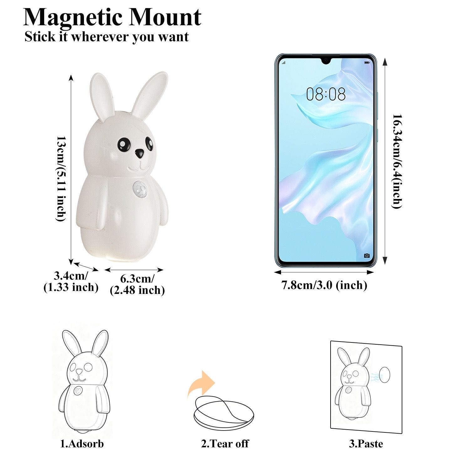 Adorable Bunny Night Light with Motion Sensor view 13