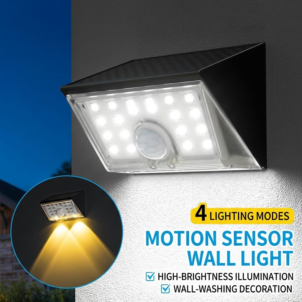 Solar Powered LED Wall Light with Motion Sensor — image 1