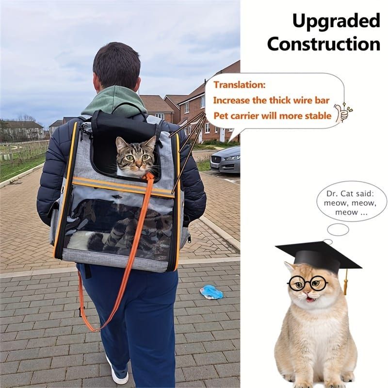 Foldable Expandable Pet Carrier Backpack for Cats and Small Dogs view 4
