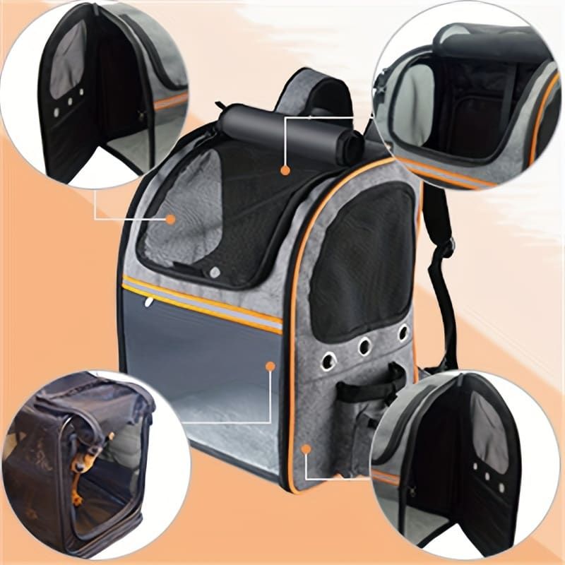 Foldable Expandable Pet Carrier Backpack for Cats and Small Dogs view 9