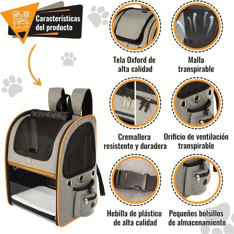 Foldable Expandable Pet Carrier Backpack for Cats and Small Dogs view 11