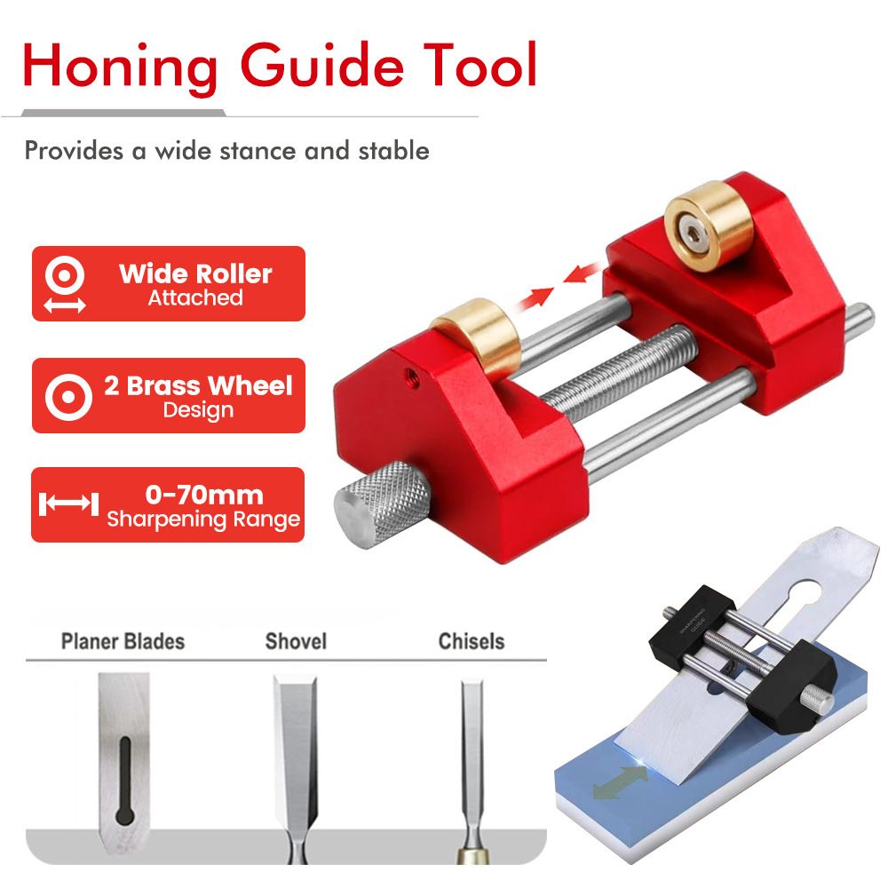 Adjustable Honing Guide Tool Set for Woodworking Chisels and Plane Blades with view 5