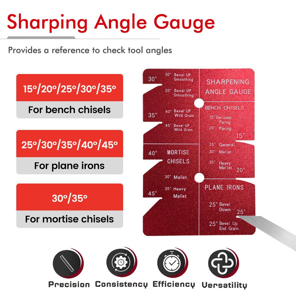 Adjustable Honing Guide Tool Set for Woodworking Chisels and Plane Blades with view 5